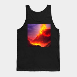 Fiery Landscape Fantasy Tank Top